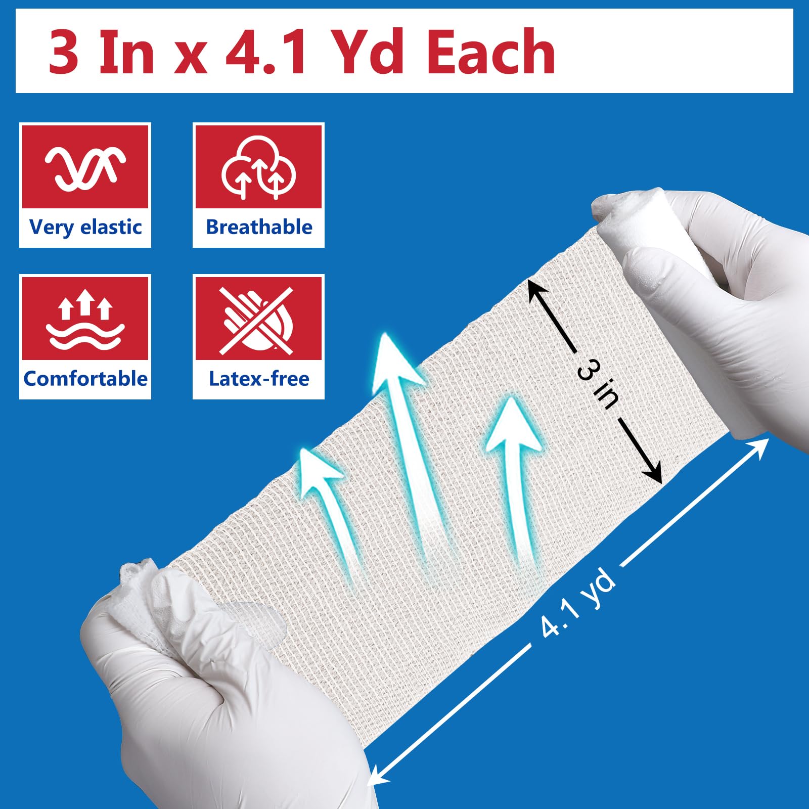 YesBes 40 Pack Gauze Rolls, 3 in x 4.1 Yards, Premium Gauze Wrap Roll for Wounds, Bandage Wrap Rolled Gauzes, Mummy Wraps, Individually Wrapped — Amazon image 3