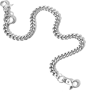 Mens Wallet Chain, 19.7 in Jean Chain, Stainless Steel Pocket Chains for Men, Motorcycle Trucker Punk Hip Hop