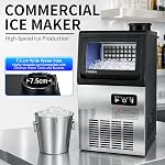 Stainless Steel Ice Maker Machine, 36 kg/Day, 5 kg Bin, Home & Commercial | 120V/60Hz, Dual Water Supply, Timer, One-Touch Cleaning, Freestanding Design