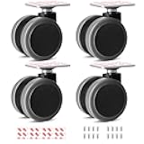 Self Adhesive Caster Wheels Set for Trash Can, Storage Box (4PCS, 1.5