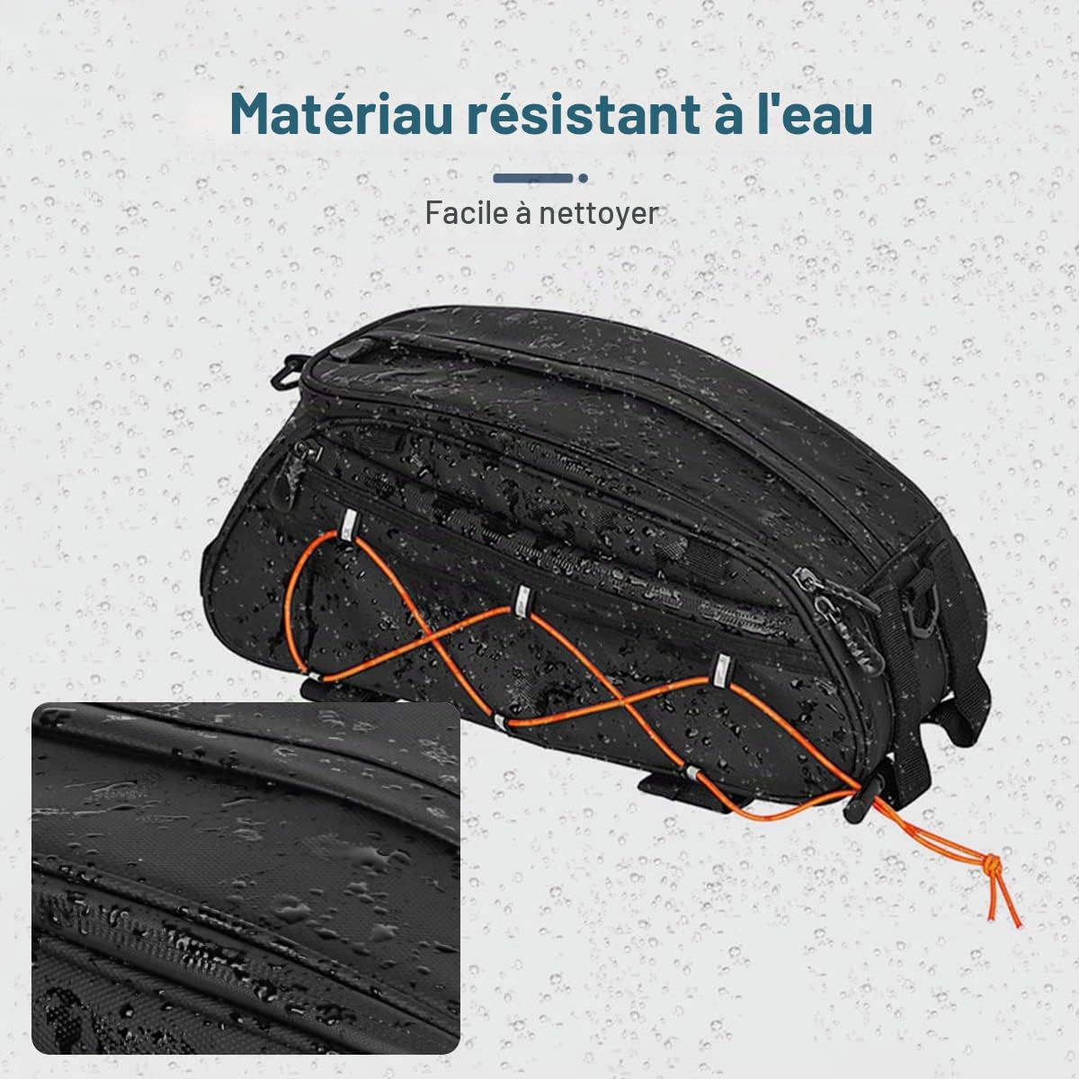 Sac de Porte-vélos 3 en 1 Coffre Isotherme vélo avec 2 Sacs Suspendus Latéraux Bagages Sacoche Bandoulière