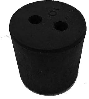 Herco Black Rubber Two-Hole Stopper (Size 3) - 4 pcs