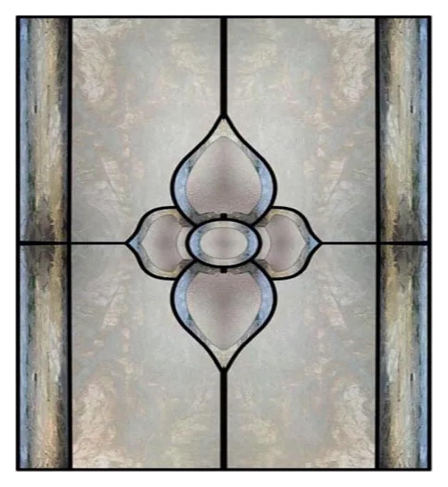 Window Film Stained Glass Window Film Retro Vintage Frosted Static Cling Art Colored Films Door Sticker