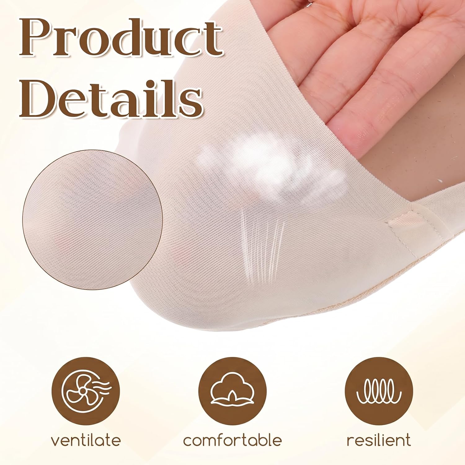 6 Pairs No Show Socks Womens for Flats Low Cut Invisible Liner Sock | Loafer Sock Womens Thin Silk Footies for Flat, Loafers, Sneakers