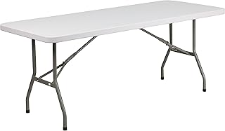 Flash Furniture Elon 6' Rectangular All-Occasion Plastic Folding Event Table, Folding Banquet Table for Indoor/Outdoor Events, White