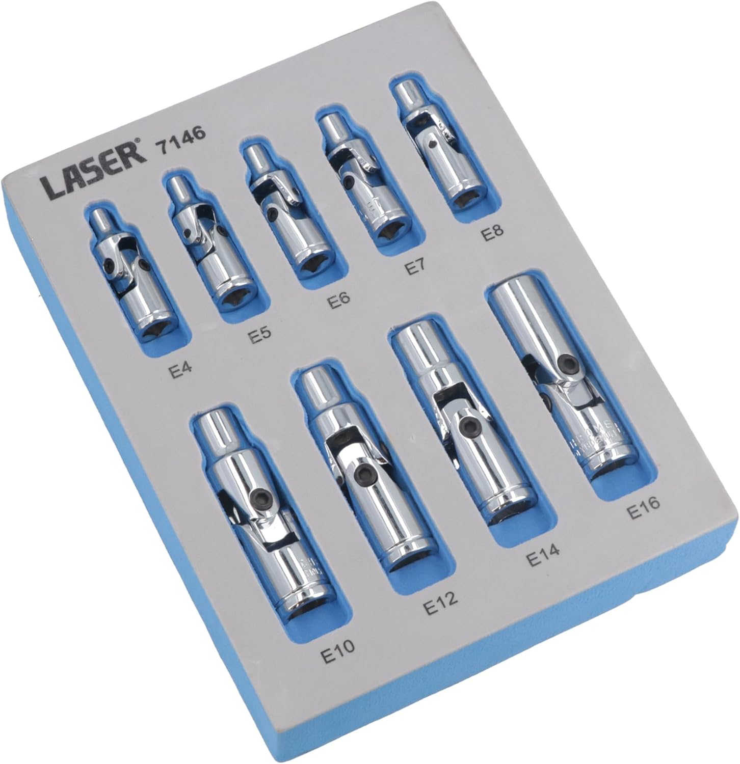 1/4" + 3/8"� Drive E Female Torx Star Sockets on Wobble Universal Joint E4 - E16