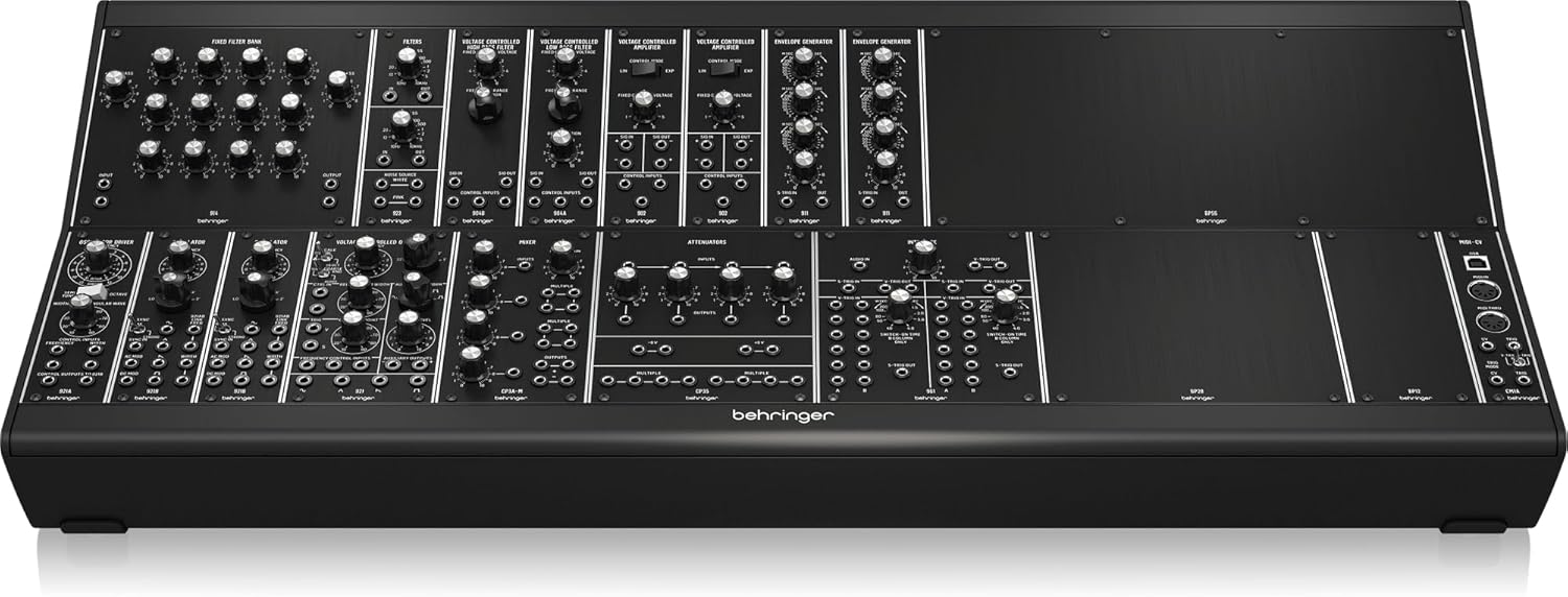 Behringer SYSTEM 15 Complete "System 15" Modular Synthesizer with 16 Modules, MIDI-to-CV Converter and EURORACK GO case