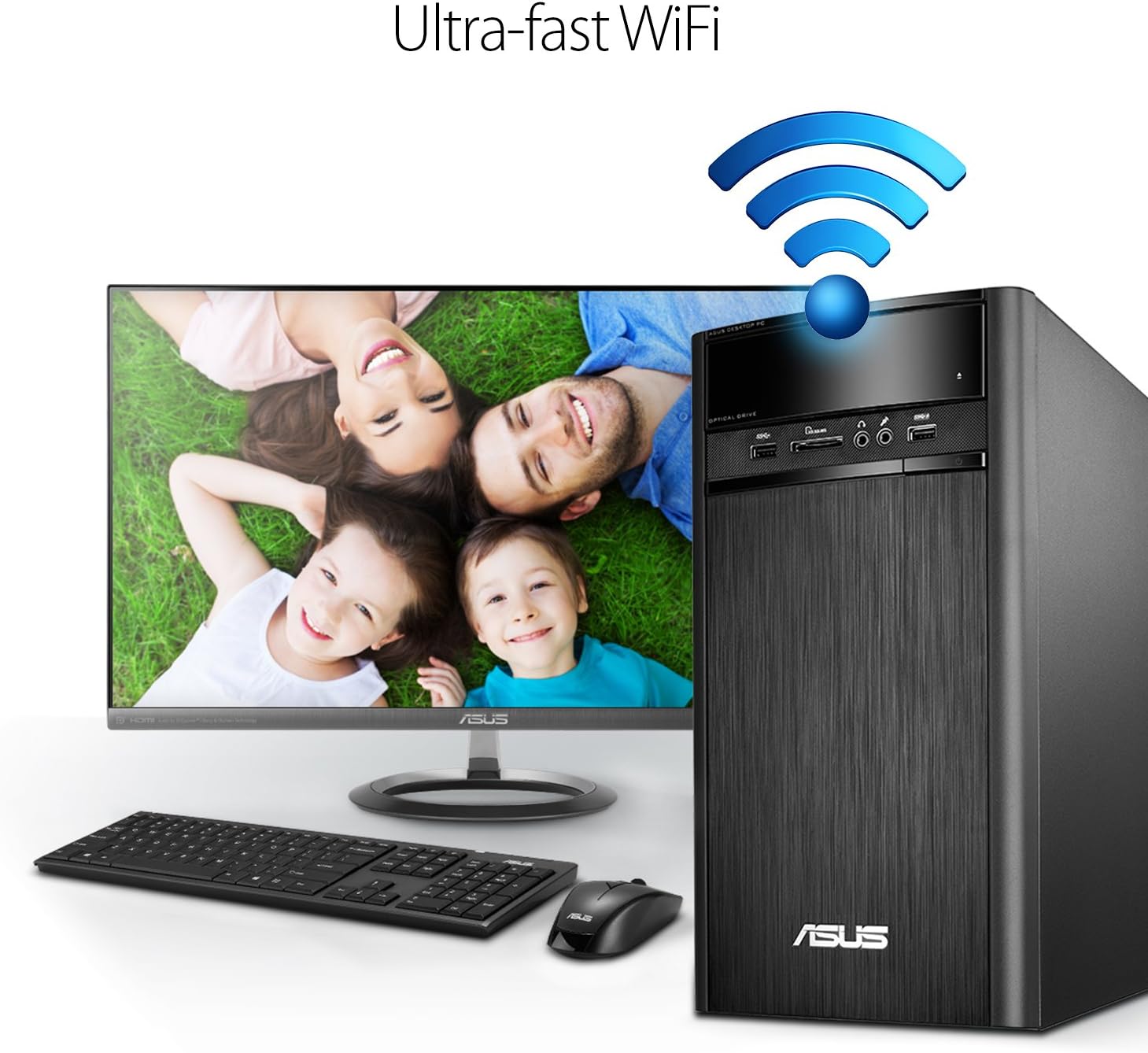 ASUS K31CD-DS71 VivoPC Desktop with Wi-Fi symbol