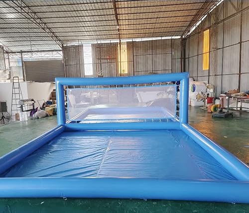 Hanaiette 33Ft Inflatable Volleyball Court Blue Beach Volleyball Net With Air Pump, Volleyball Pool/Water Volleyball Field For Outdoor Sport Game #TOP7