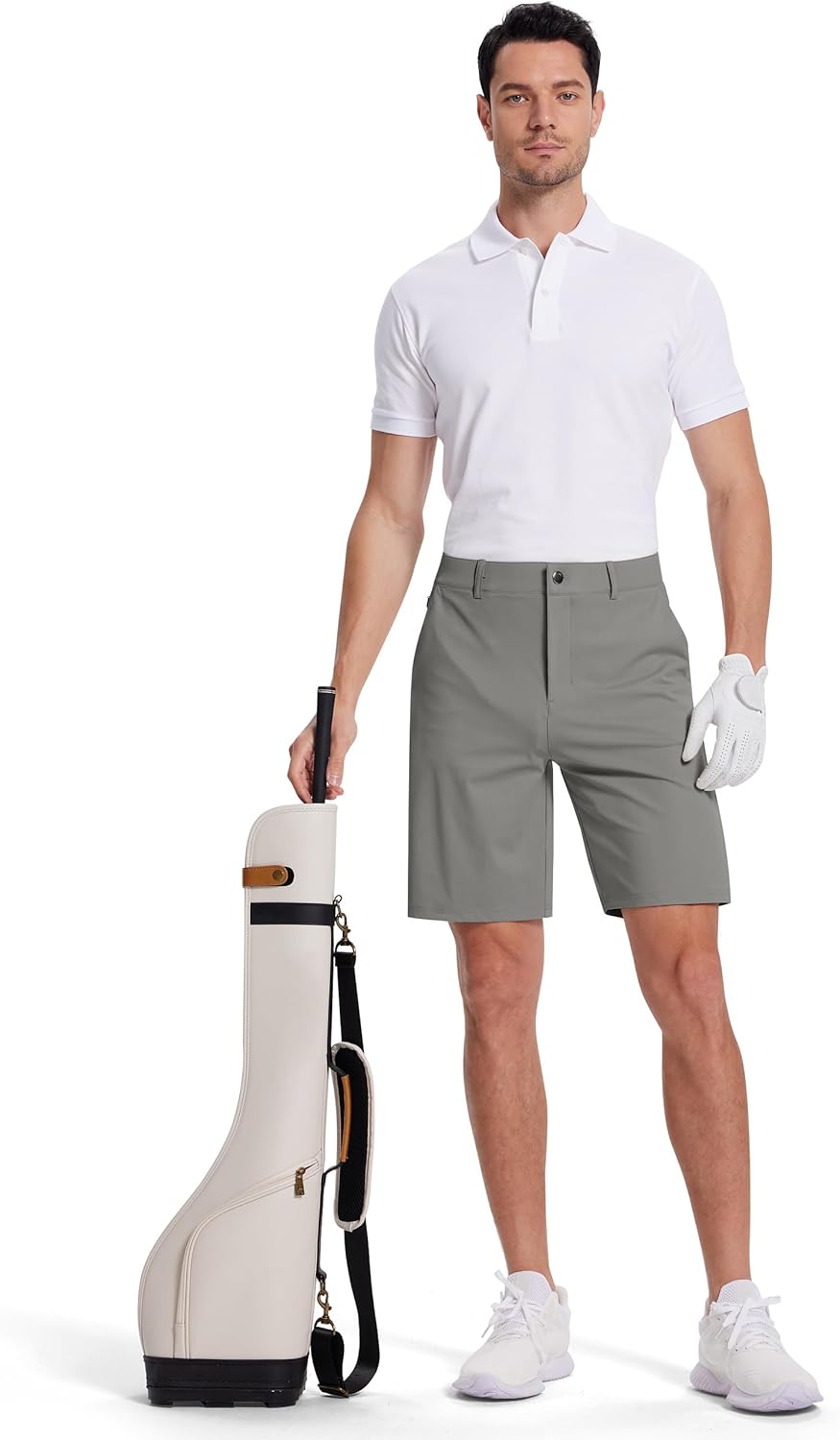 SERAMY Mens Golf Dress Shorts 9 Inch with 5 Pockets Stretch Lightweight Quick Dry Men's Flat Front Shorts for Work Casual