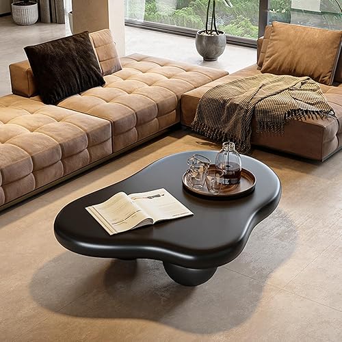 Miniatura 6 de Moderna mesa de centro Cloud con 3 patas redondas, mesas de centro de forma irregular, color crema, bonita forma libre, mesa central para sala de