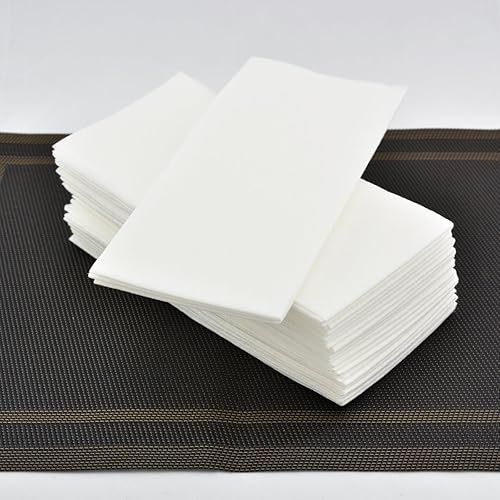 Miniatura 7 de Gmark Linen-Feel - Toallas de mano de papel de primera calidad, toallas de mano desechables blancas (50 unidades/fila, total 200 piezas) para