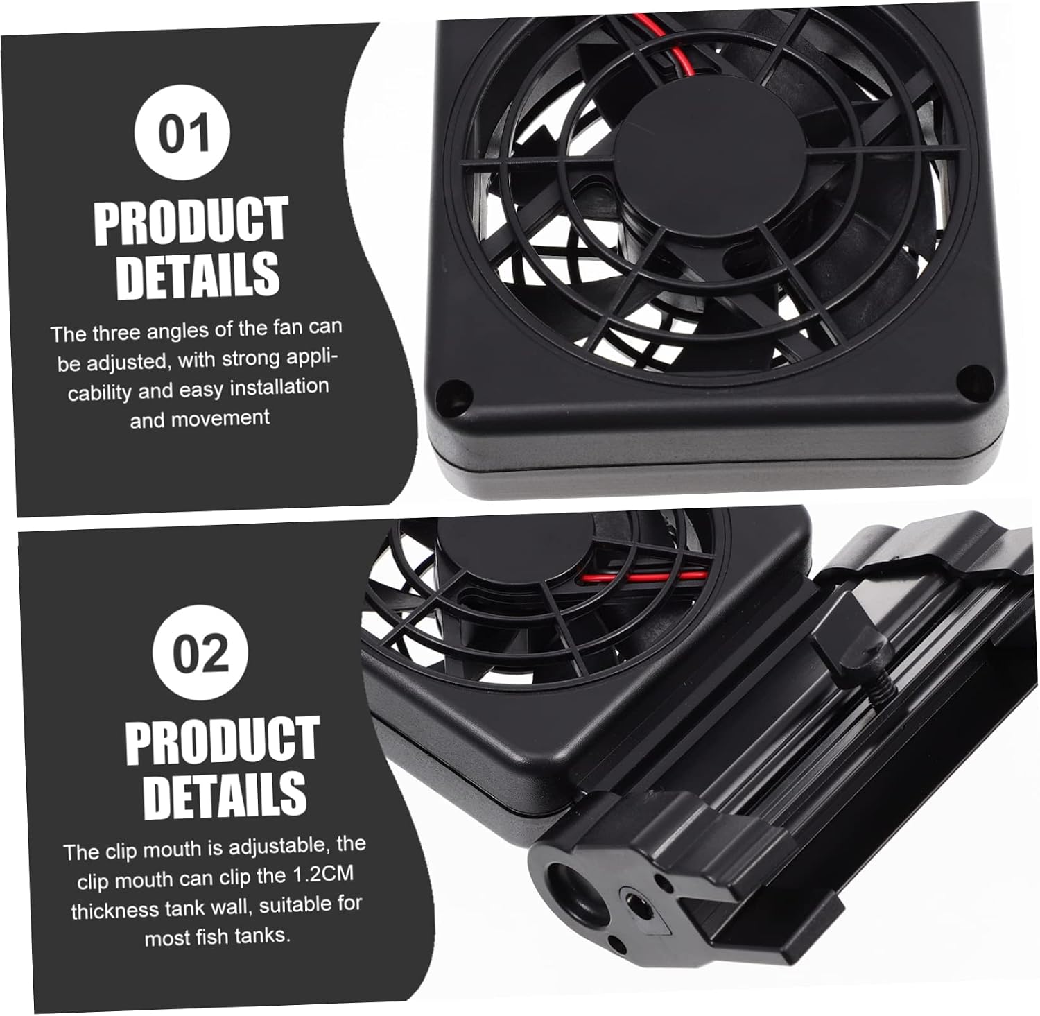BESTonZON Adjustable Aquarium Cooling Fan for Fish Tank Lightweight Chiller System Compact Design with Quiet Operation for Shrimp and US Plug