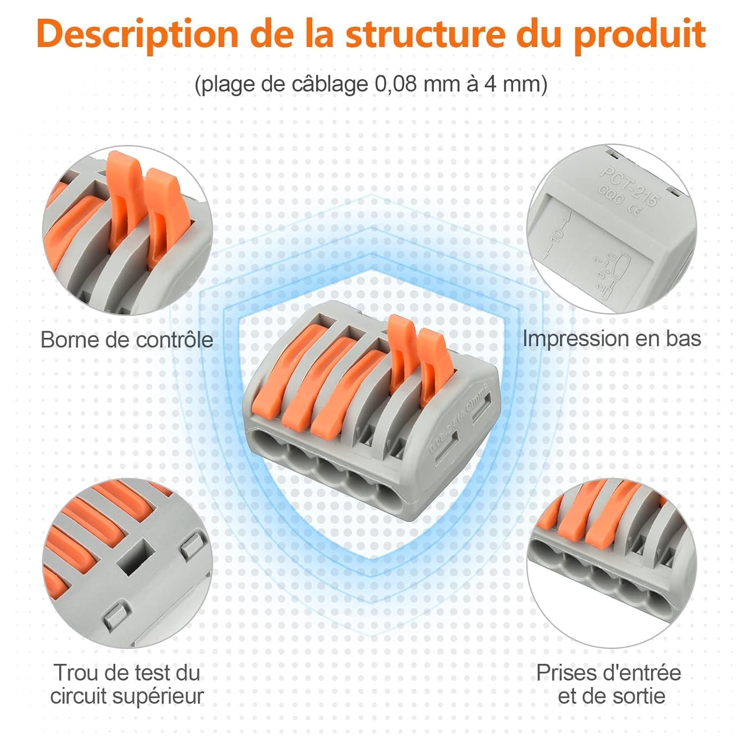 160 PCS Electrical Connectors with Control Rod, Electrical Connector, Electrical Connectors Kit, 2 Holes 110PCS, 3 Holes 30PCS, 4 Holes 10PCS, 5 Holes 10PCS (Plastic Box) (160)