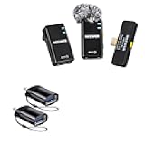 BoxWave Cable Compatible With Neewer KM15 - USB-C to A PortChanger (2-Pack), USB Type-C OTG USB Portable Keychain - Slate Black