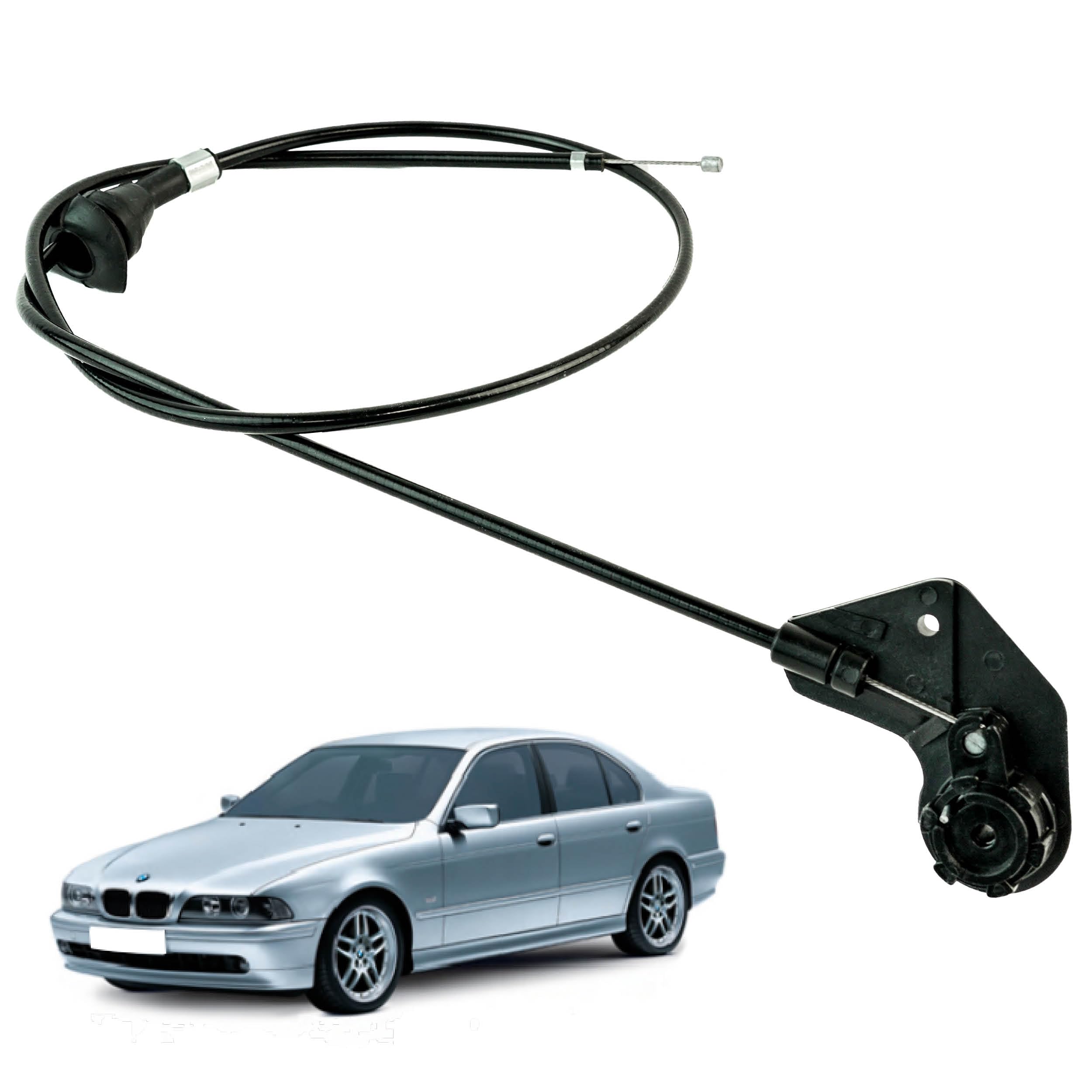 Tiretto apertura cofano compatibile per BMW serie 5 E39 (1995-2004) cavo + cerniera cofano| 51238176595| 8176595
