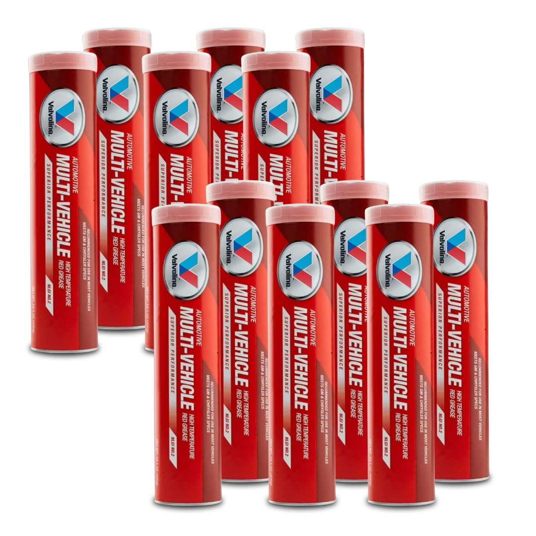 Multi-Purpose Lithium Grease – NLGI #2 – Bulk Pack, High-Temperature and Water-Resistant Automotive & Industrial Grease – 10 Pack (14.1 oz Each)