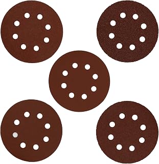 Sanding Discs 5 Inch 8 Hole Hook and Loop Adhesive Sanding Discs Sandpaper for Random Orbital Sander 40 60 80 120 240 Grits LS1-2306-PGSZ