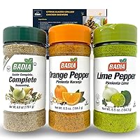 Vista 1 de Badia - Paquete completo de condimentos de lima y pimienta cítrica naranja, condimento completo, juego de condimentos de pimienta lima y pimienta