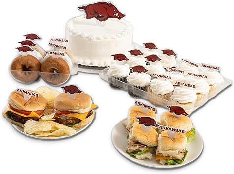 Desert Cactus University of Arkansas Food Picks, Cake Toppers 25 pieces | Officially Licensed UARK University of Arkansas Razorbacks 25 Pcs Food Picks, Cupcake and Cake Toppers and Party Pick Set