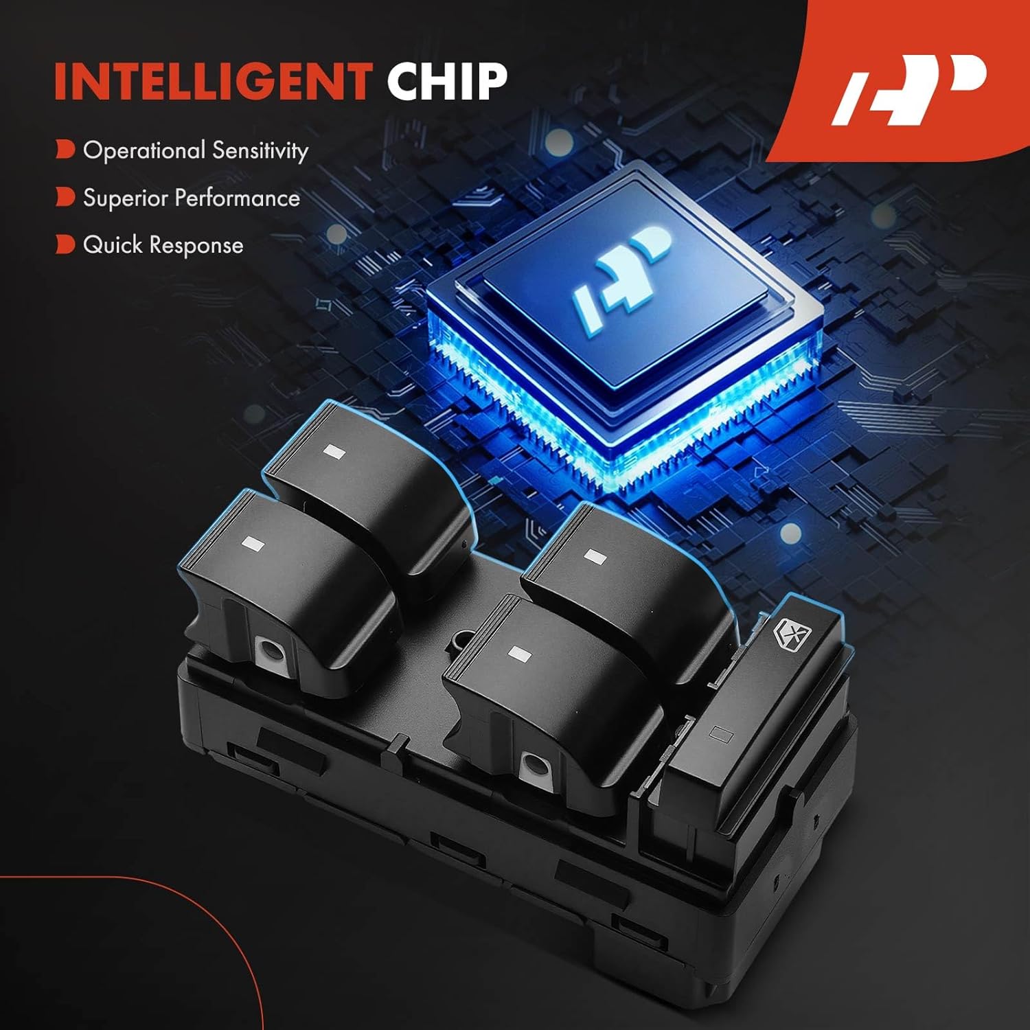 A-Premium 4PCS Power Window Switch Compatible with Chevy Silverado 1500 2007-2013, Silverado 2500 3500 HD 2007-2014, Traverse 2009-2015, HHR 2008-2011 & GMC Sierra 1500, Sierra 2500 3500 HD, Yukon