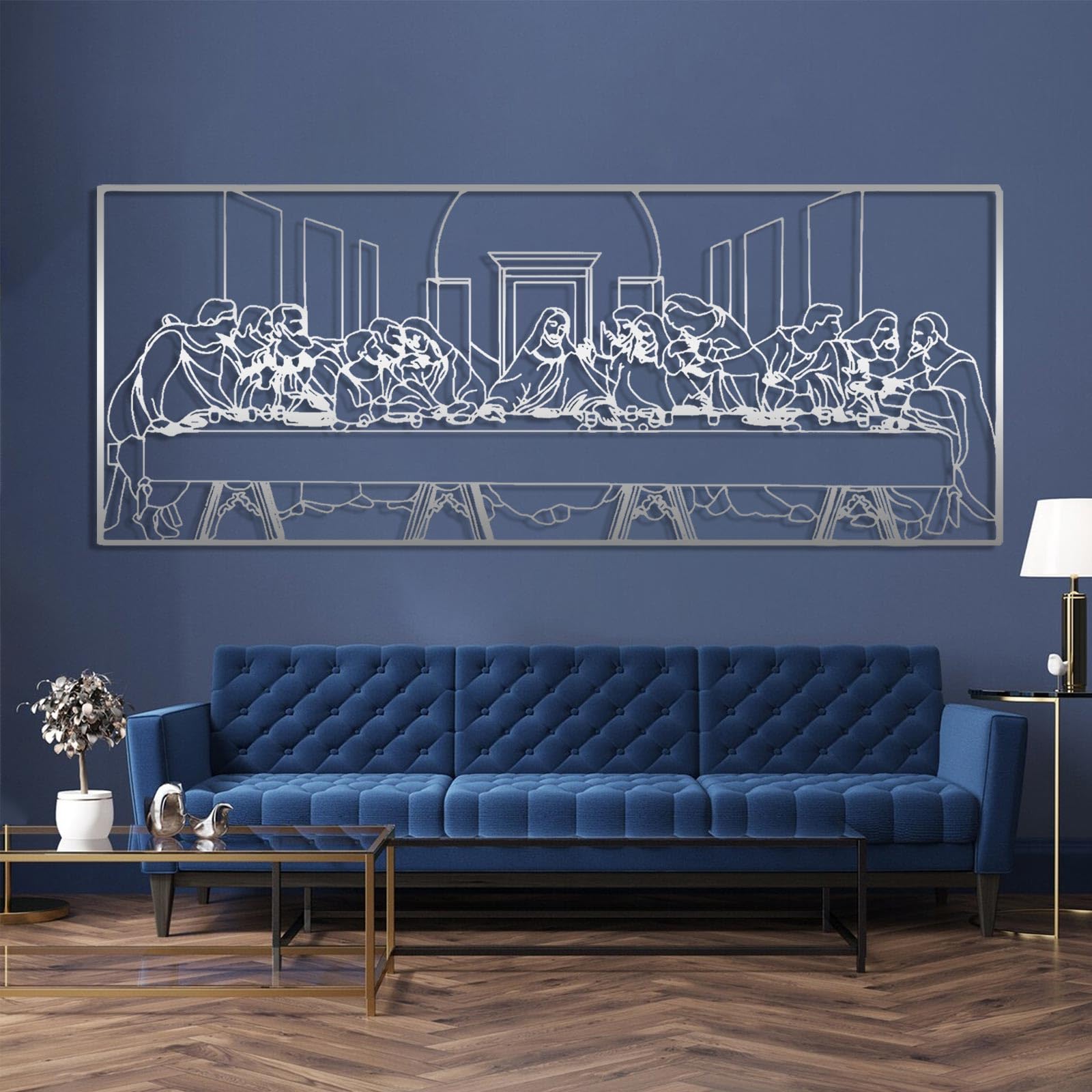 Décoration murale chrétienne pour habiller un mur vide de salon moderne