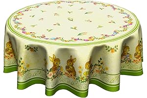 Easter Round Tablecloth 60 Inch: Vibrant Embellishment for Easter Festivities
