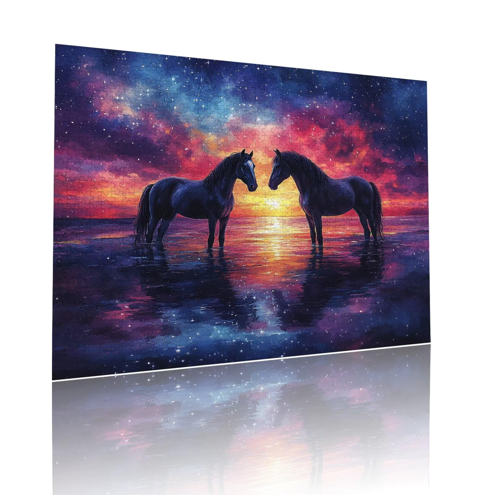 Pferd Puzzle für Erwachsene Kinder Anspruchsvoll 5000 Teile Impossible Klassische Puzzles Schwer Sternenhimmel ab 8 9 10 Jahre für Mädchen Jungen Jigsaw Kunst Educa, für Geschenke 105x156cm t-633