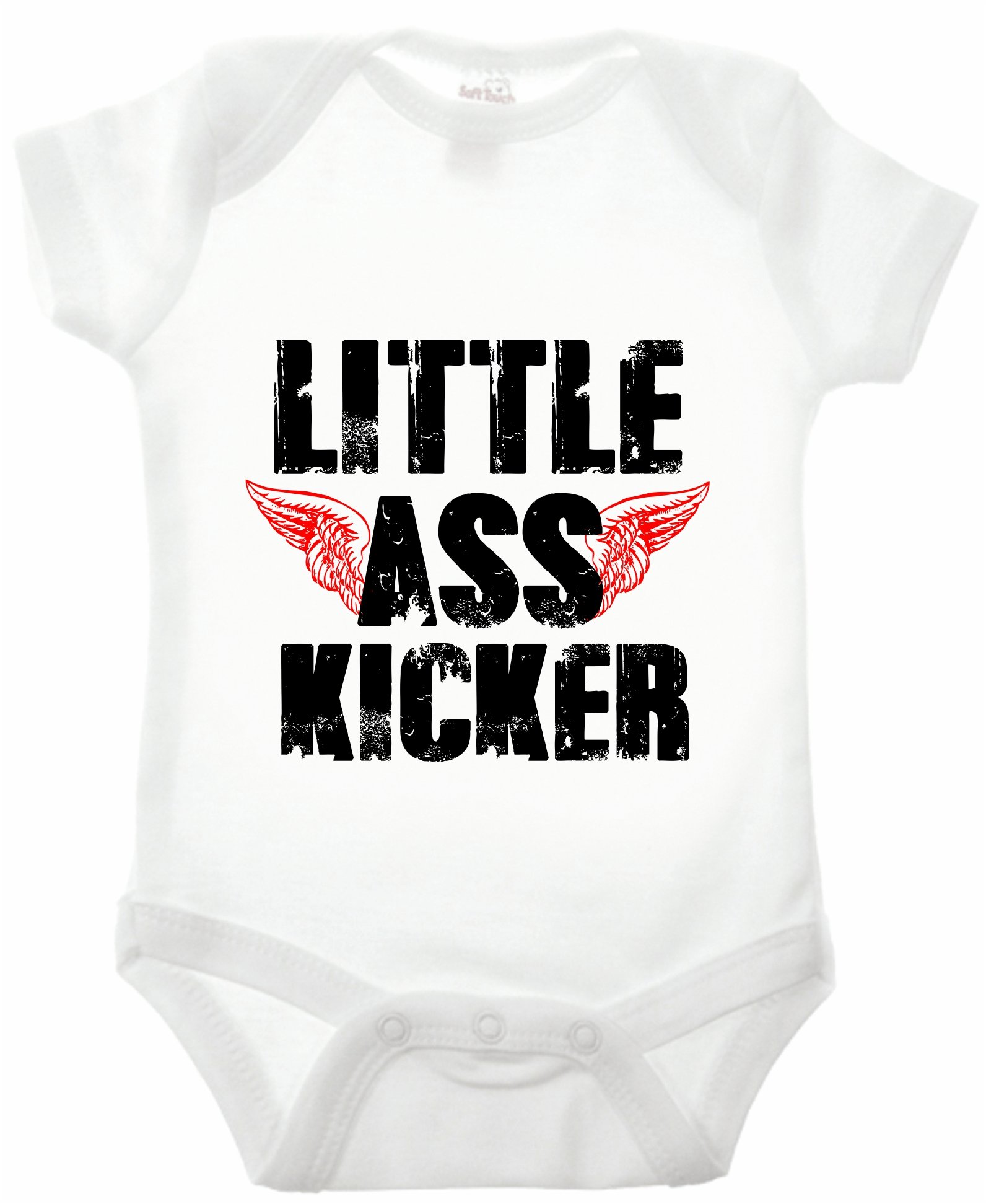 Reality Glitch White Little A** Kicker Babygrow