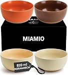 MIAMIO – 450 ml, lot de 4 Mug de latte en céramique – Set de tasse de café moderne élégant pour café, latte, thé, cacao chaud - Boissons Lave-vaisselle & Micro-ondes sans danger – Collection Aura (Cocoa crémeux, tasses à café(4X))