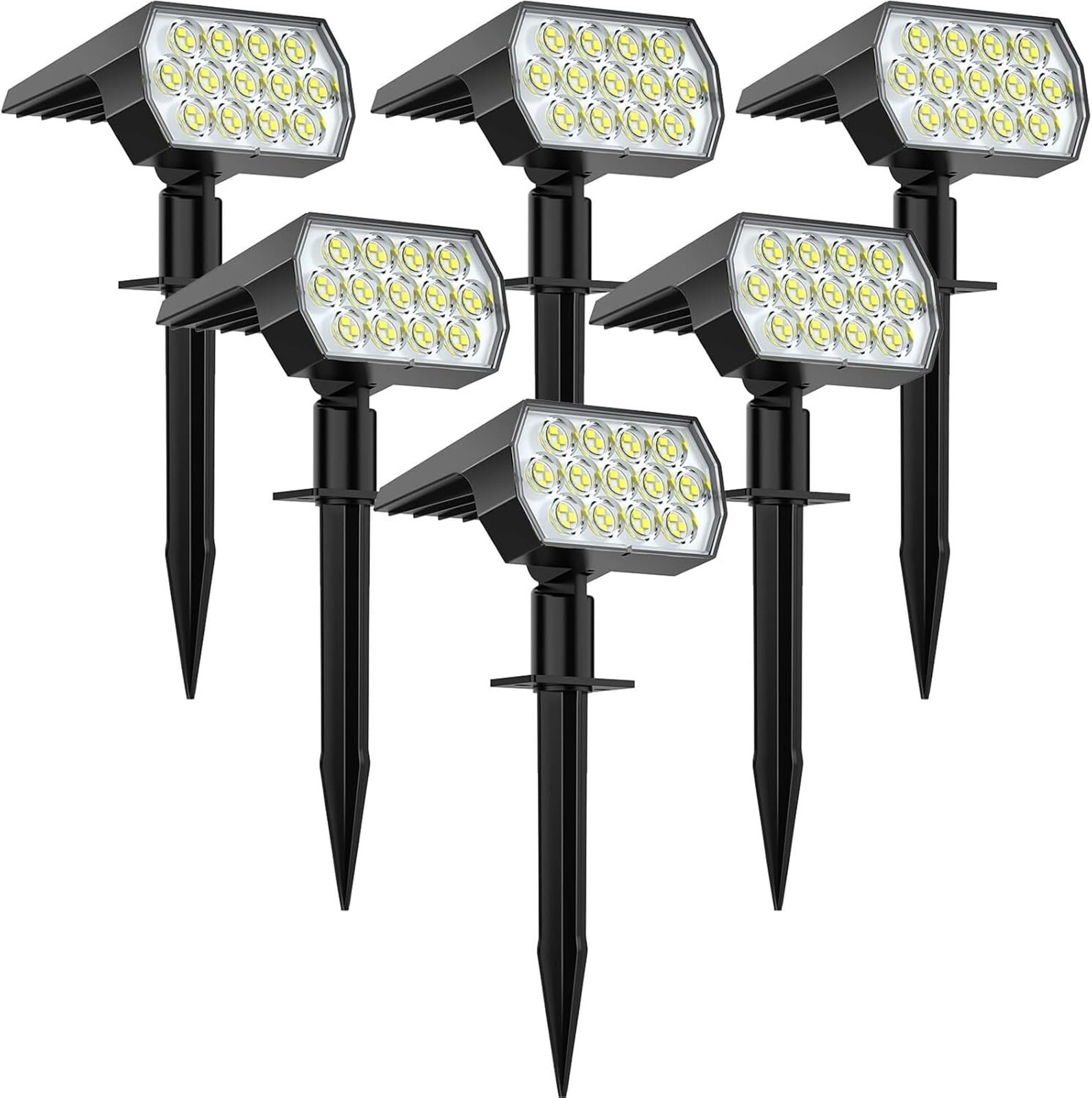 Solarleuchten für den Außenbereich 52 LED 3 Modi Landschaftsbau Solarstrahler Wasserdichte Wandleuchten IP65 für Gehweg Garten | Solar Spot Lights Outdoor52 LED 3 Modes Solar Landscape Spotlights IP65 Waterproof Wall Lights for W (Cool White, 1 Stück)