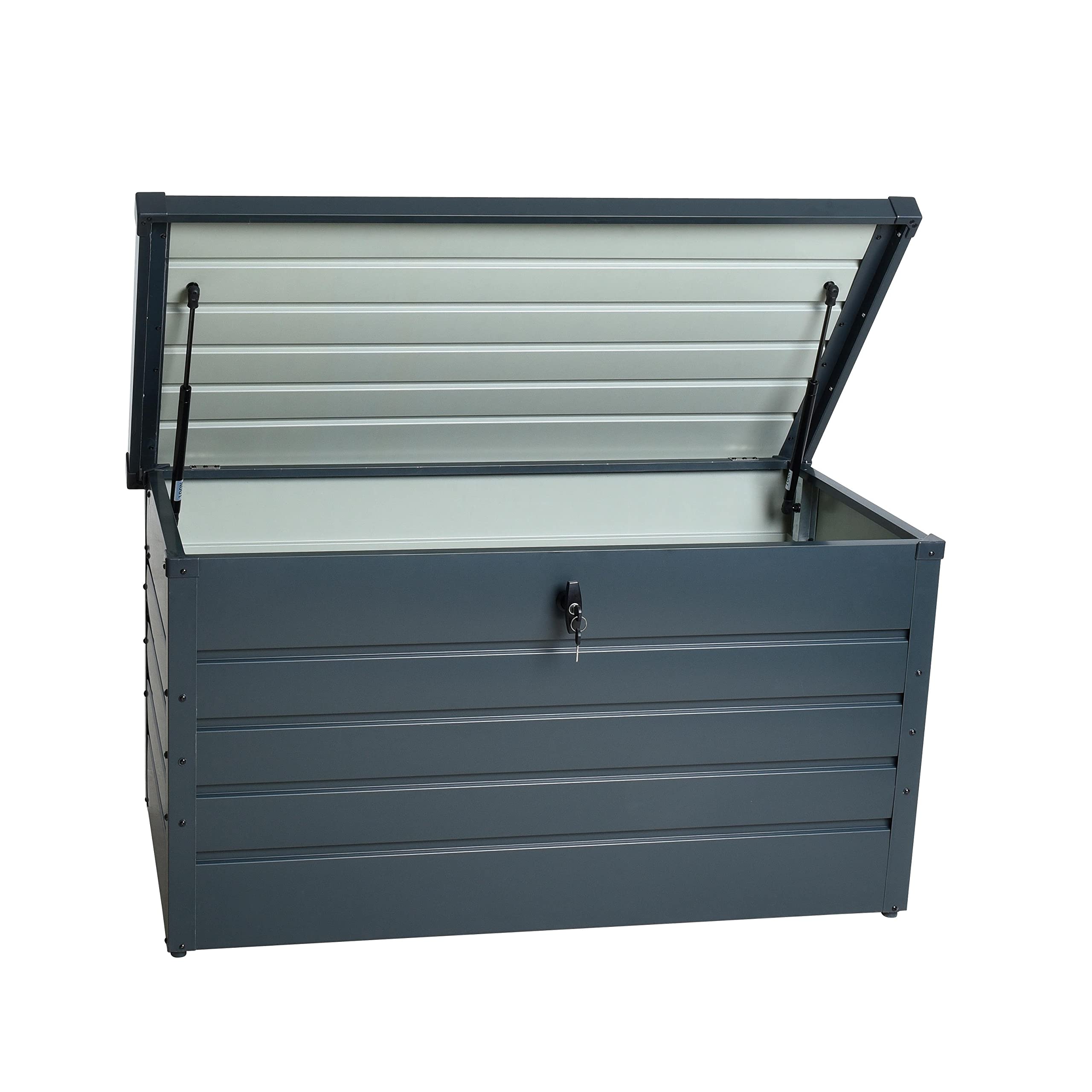 ESTEXO Auflagenbox Metall 350 L Kissenbox Gartentruhe Anthrazit wetterfest abschließbar inkl. 2 Schlüssel