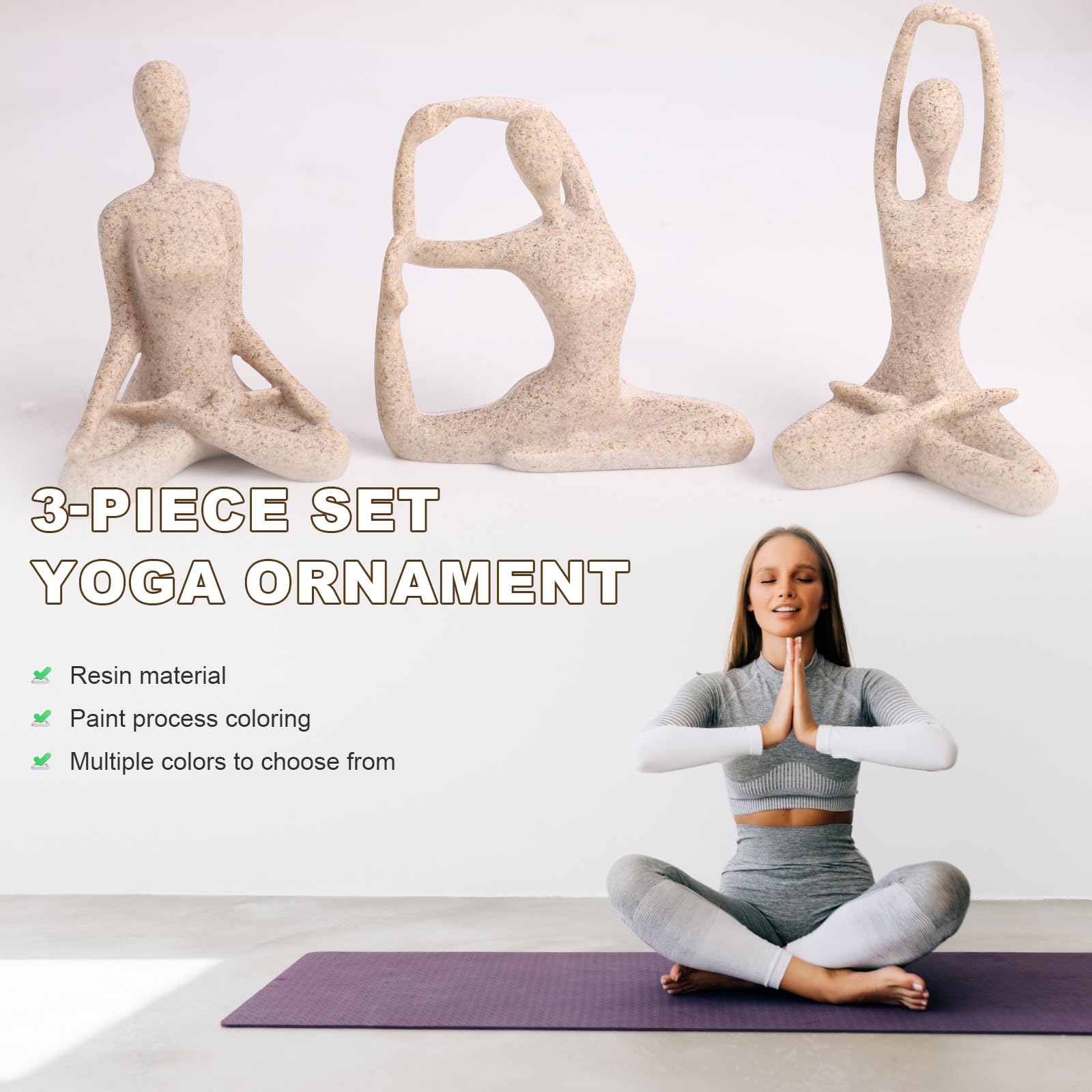 瞑想 大型！ アクリルアート☆ 仏教 yoga ヨガ Amazon.co.jp: ORZKEY ヨガ像 3体セット 瞑想 禅ヨガ 樹脂製