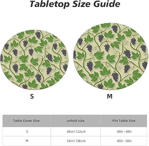 Vista 28 de Delerain Mantel redondo ajustable de hortensia azul, mantel redondo impermeable con borde elástico, lavable, para interiores y exteriores, se adapta