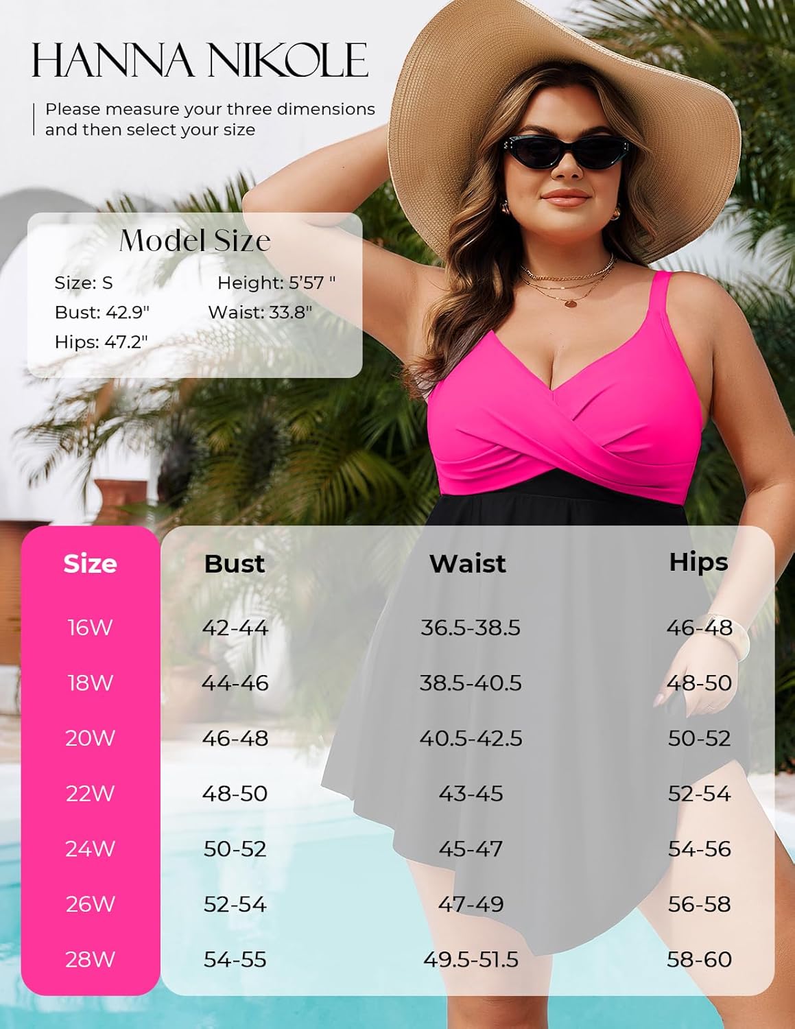 Hanna Nikole Women Plus Size One Piece Swim Dress Tummy Control Swimsuits Twist Front Bathing Suit Body Shaping Swimwear - Image 6