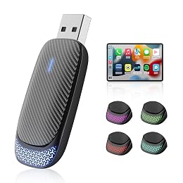 FEisca Wireless Carplay Adapter for iPhone, Convert Wired to Apple Carplay Wireless Adapter, Mini Size with Bluetooth 5.30 WiFi 2.4/5.8 GHz, Plug and Play, Connection Stable No Delay