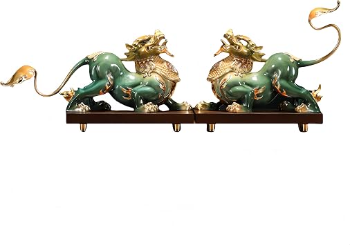 Top Brass Pixiu & Pi Xiu Statue - God of Wealth and Fortune, Feng Shui Decor & Gifts for Home, Chinese Decor & Gifts, Feng Shui Statue, Chinese New Year, Bi Xie, Pi Yao, Piyao