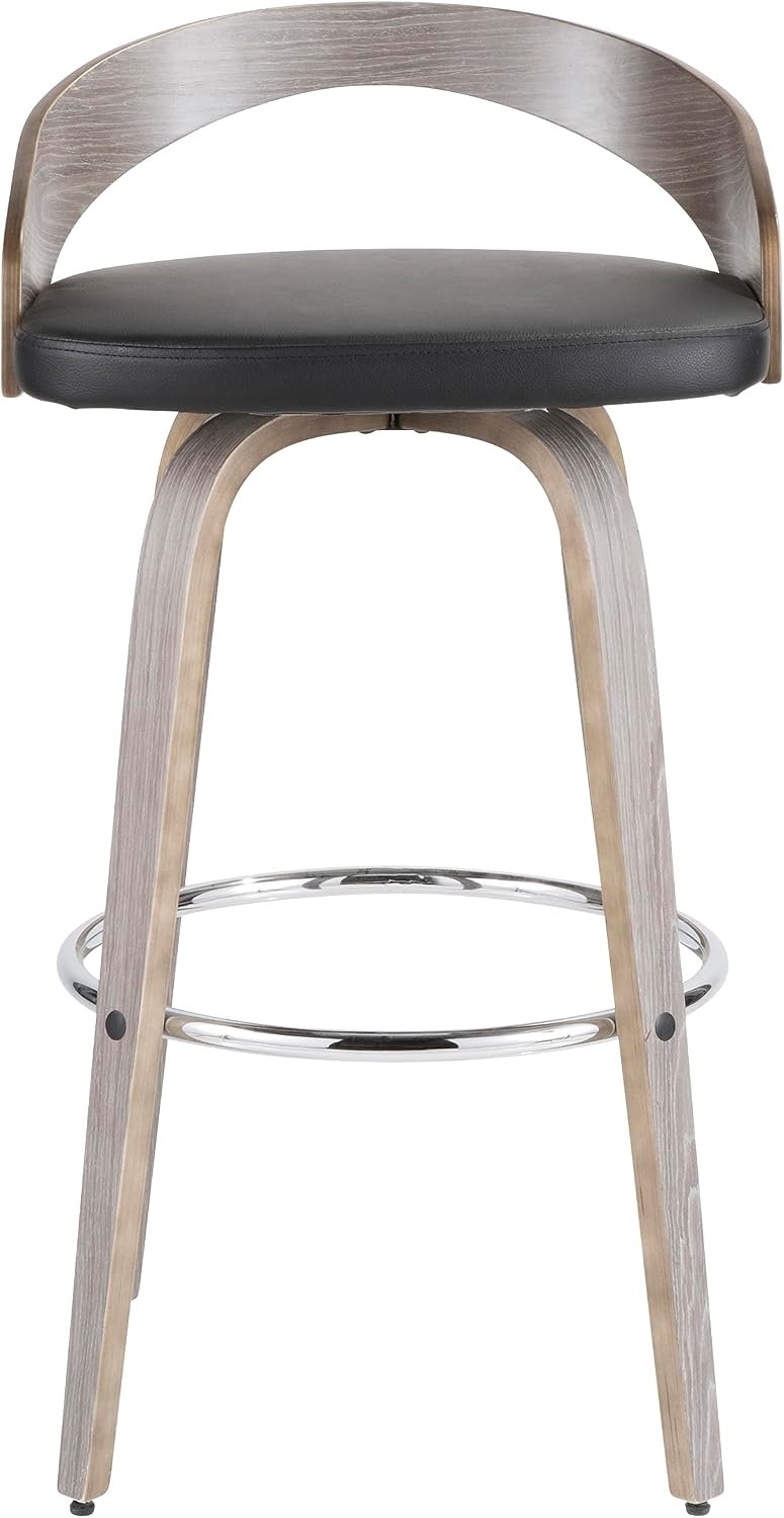 LumiSource Grotto 30" Fixed Height Bar Stool, Bar Chairs, Swivel Bar Stools, Bar Stools Set of 2