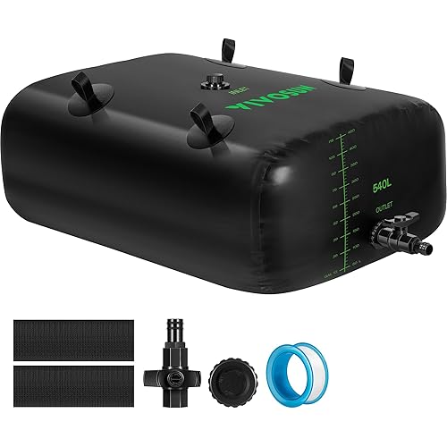 VIVOSUN 540 L/143 Gal Water Storage Bladder, Foldable and Portable Water Tank, Water Storage Bag Containers for RV, Camping, Garden, Irrigation, Drought Resistance, Firefighting