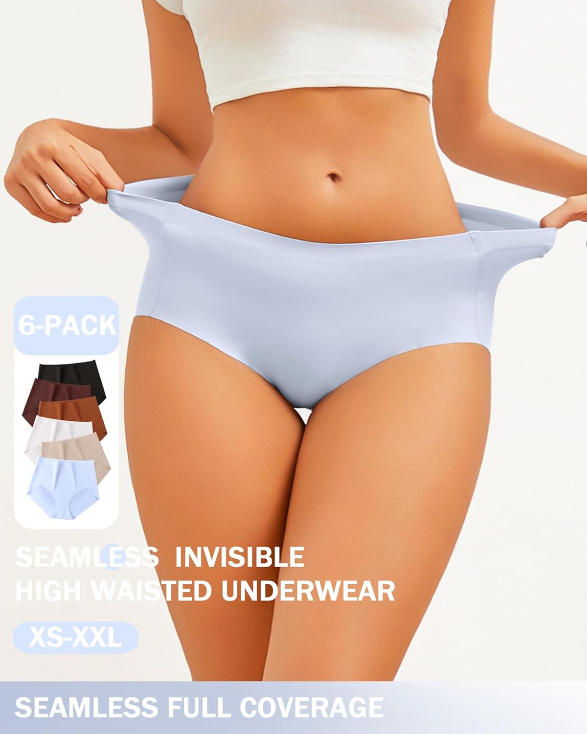 6 Pack Womens Underwear Seamless Sexy Full Coverage Panties Briefs No Show Fall Clothes Lingerie Gift For Womens - Image 9