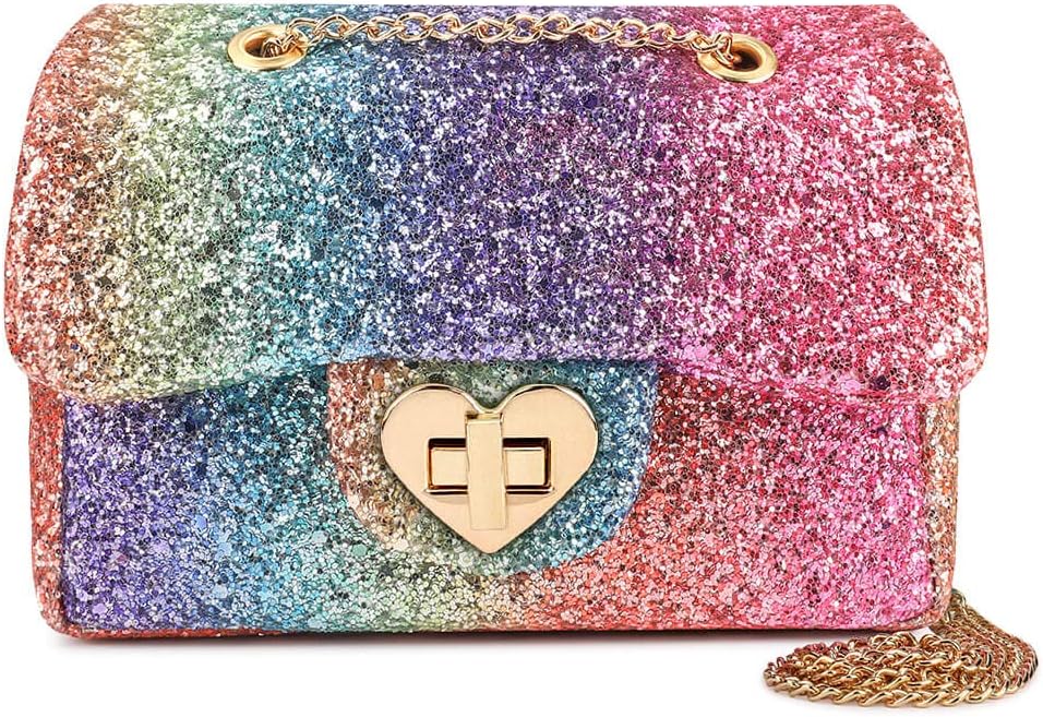 mibasies Kids Glitter Purse for Little Girls Toddler Crossbody Bags