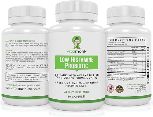 Miniatura 8 de VitaMonk Los probióticos bajos en histamina combaten la intolerancia a la histamina y apoyan la salud intestinal equilibrada - Probiótico sin