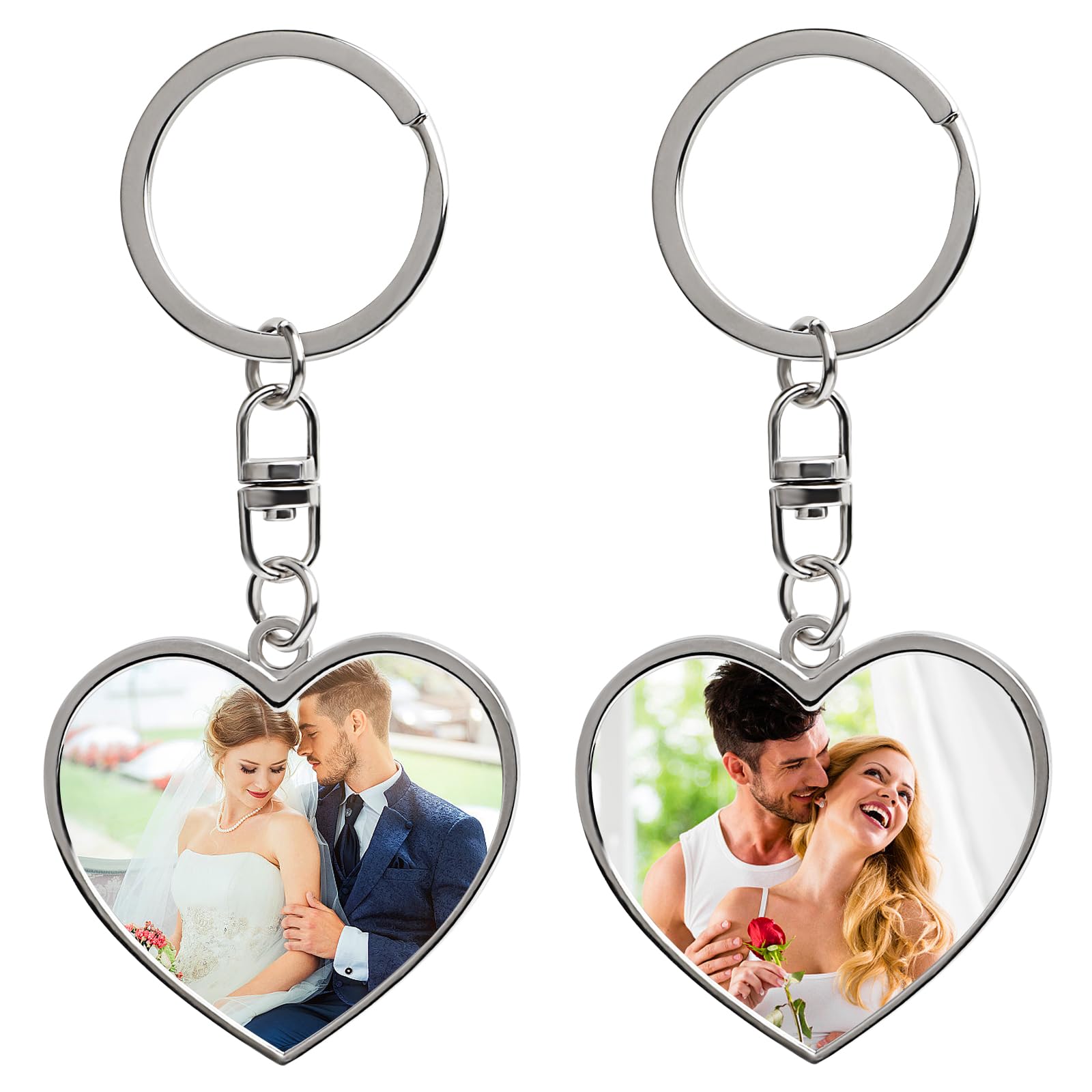 HYPERFOLD Llavero personalizado de doble cara con imagen, grabado personalizado, texto, regalos personalizados para hombres y novios