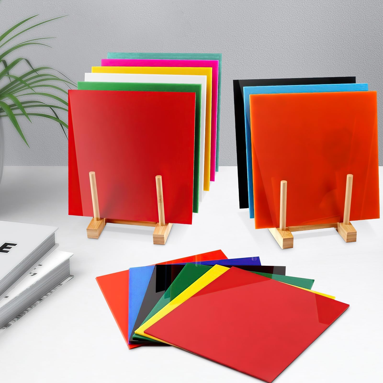 Lot de 30 Plaques Acryliques Colorées 15 x 15 cm, Feuilles Acryliques de 3 mm d’Épaisseur, Panneaux en Acrylique Opaque pour Découpe Laser, Gravure, Sciage et Projets DIY