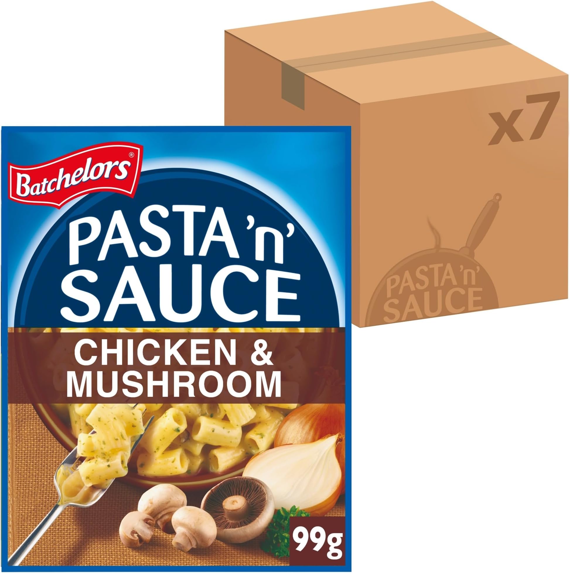 Batchelors Pasta 'n' Sauce Chicken & Mushroom Pasta Ready Meal, 99 g Packet (Pack of 7)