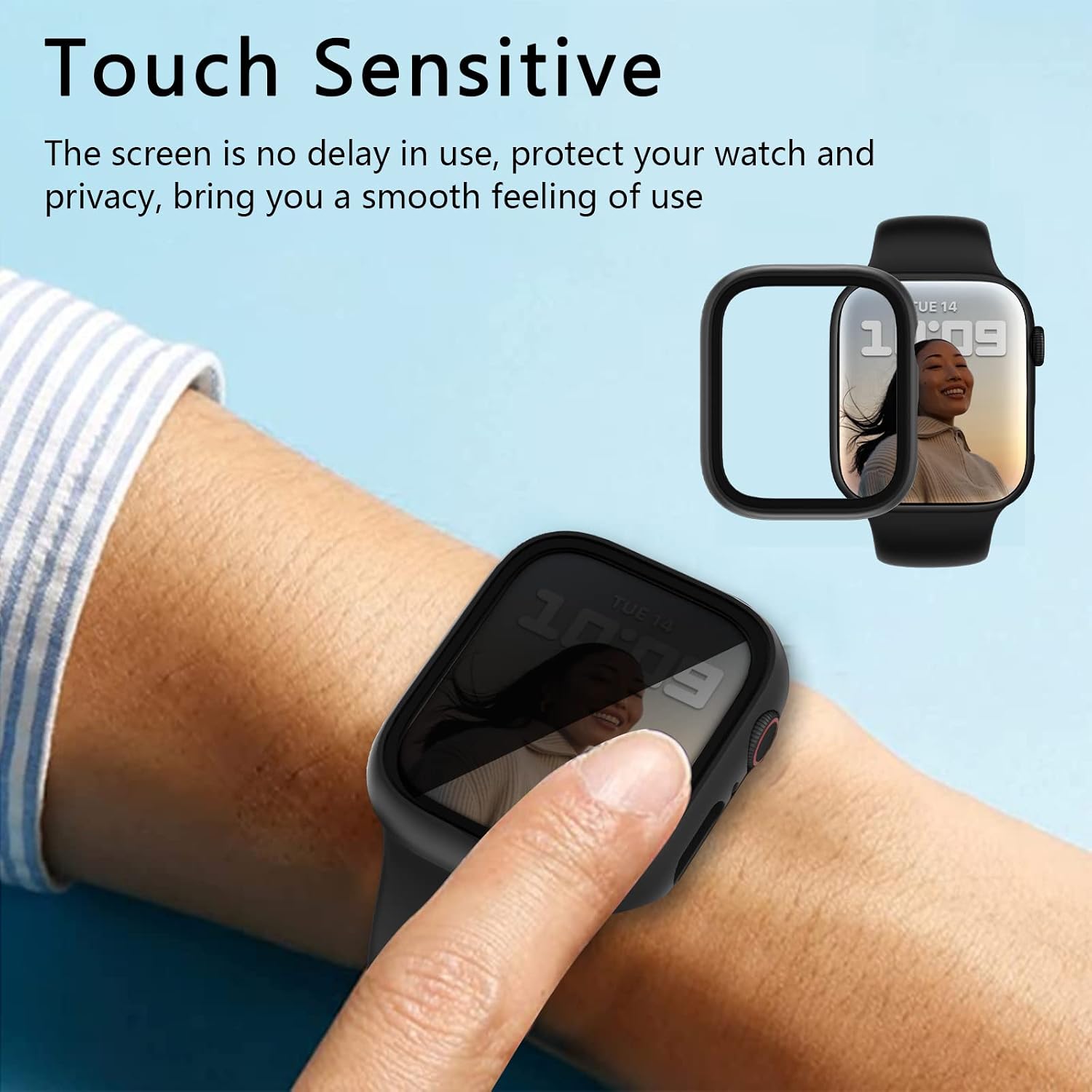 3 Pack Case for Apple Watch Series 9/8/7 41mm with Privacy Screen Protector image 4