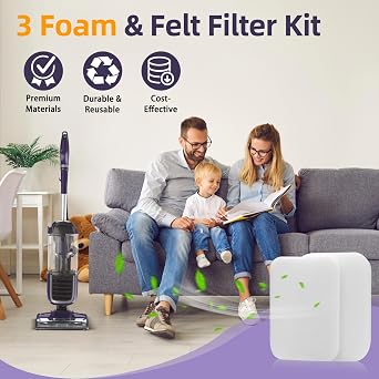 3 Pack ZU102 Foam Filter for Shark Pet ZU100, Pet Pro ZU60, ZU62 Vacuum