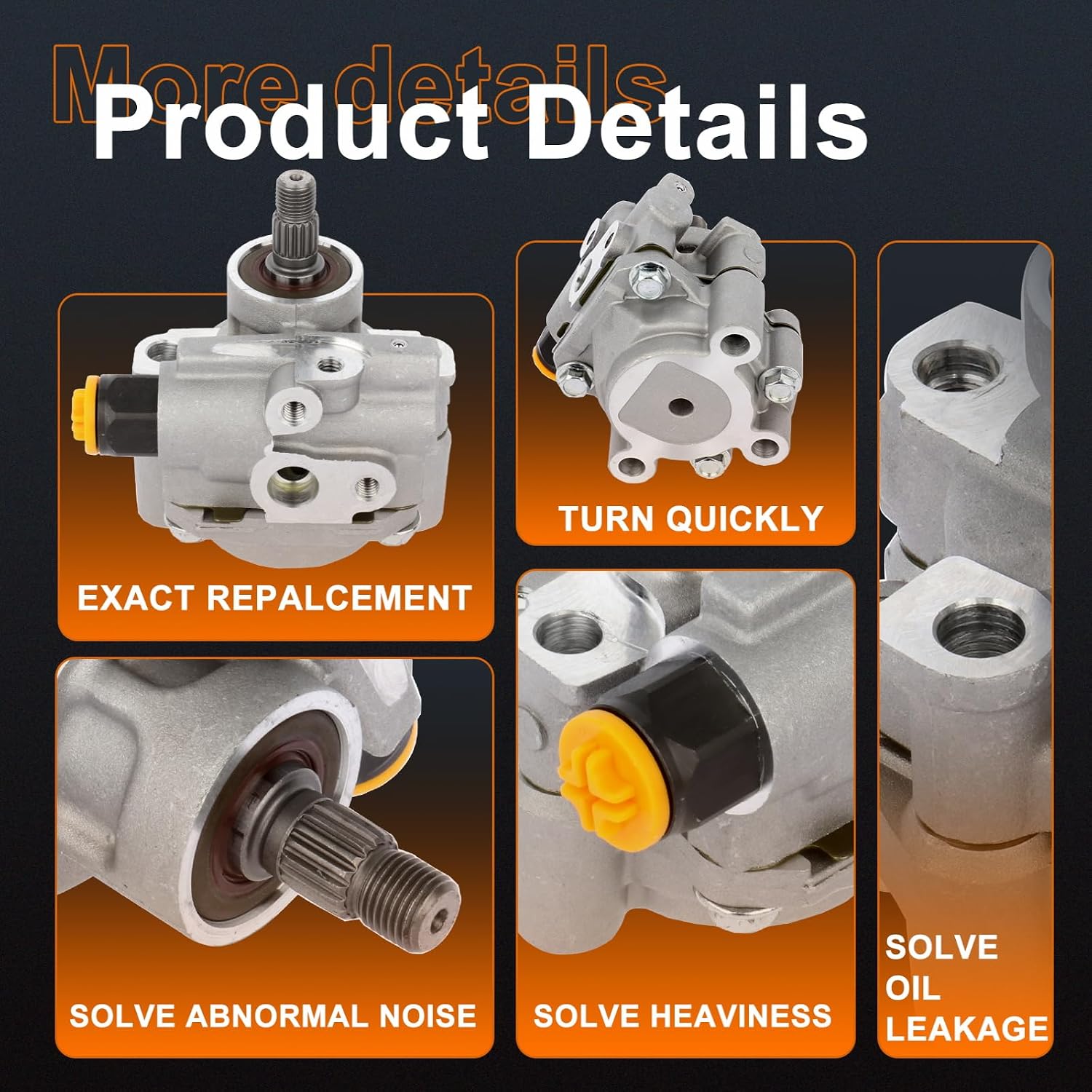 21-5876 Power Steering Pump Fit 1992-2001 for Toyota Camry 2.2L 1999-2001 for Toyota Solara 2.2L Power Assist Pump