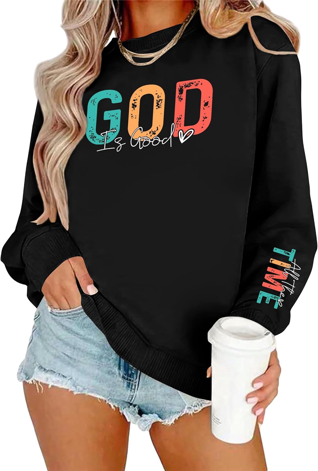 God is Good Sweatshirt Women: Christian Sweatshirts Jesus Religious Pullover Bible Verse Inspirational Tops - Image 5