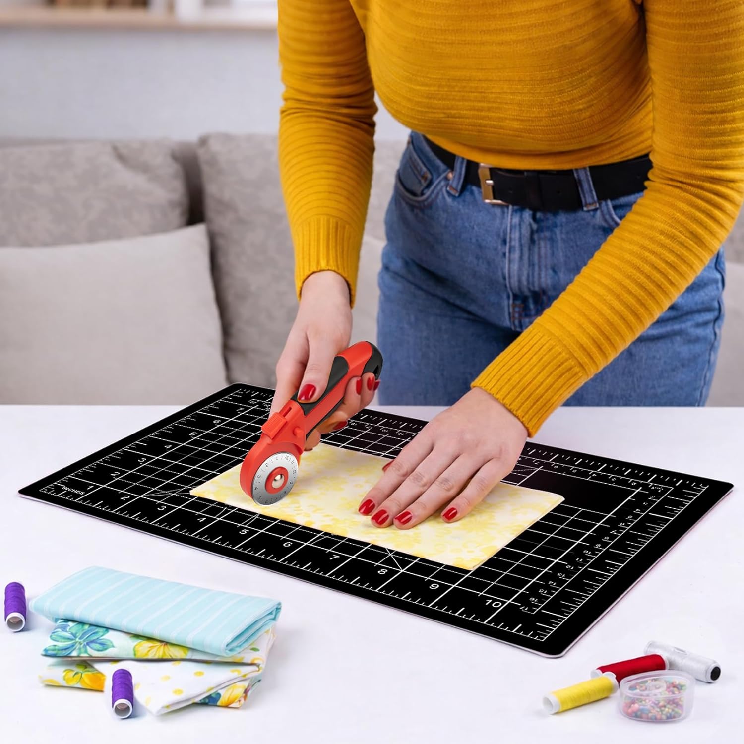 DIYSELF Cutting Mat 12in×18in, Cutting Mats for Crafts, Self Healing Cutting Mat A3, Fabric Cutting Mats Double Side for Sewing, Quilting, Craft Mat for Desktop, Matting & Mounting Materials
